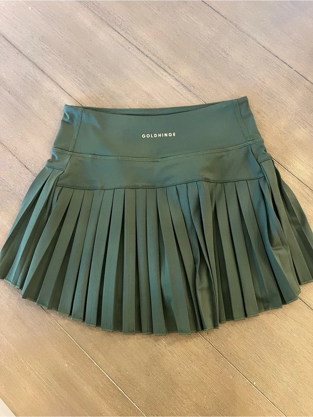Women's Olive Green Pleated Mini Skort